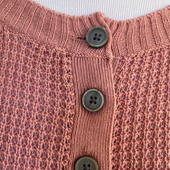 American Eagle Lightweight Open Knit Dusty Rose Long Sleeve Top/ Sweater Small - Picture 4 of 7